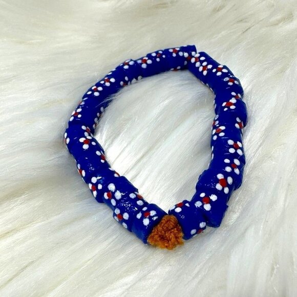Blue Krobo Beaded Bracelet - Picture 1 of 4